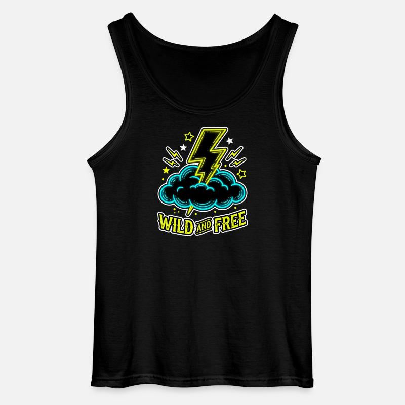 Wild And Free Blitz Wolke - Gildan Männer Tank Top - Schwarz