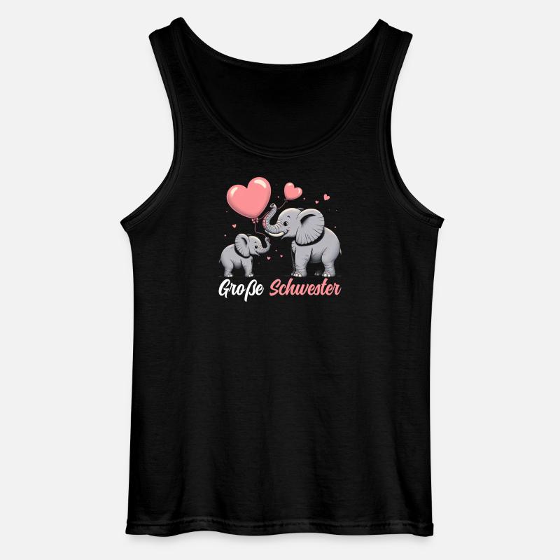 Große Schwester Elefanten Älteres Geschwisterkind - Gildan Männer Tank Top - Schwarz