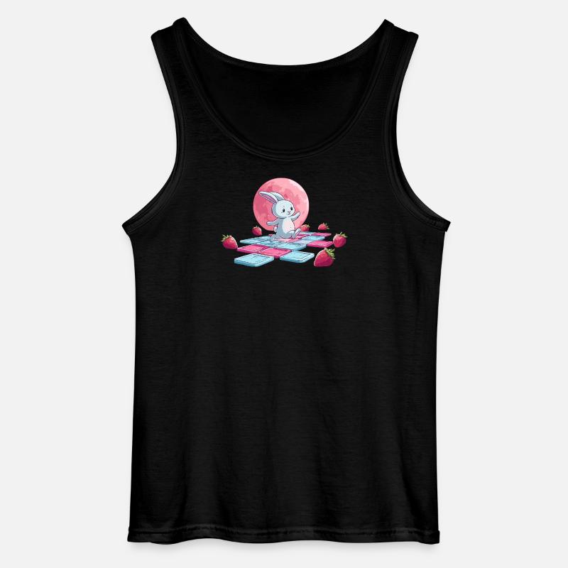 Hopping path on the pink moon - Gildan Men’s Tank Top - black