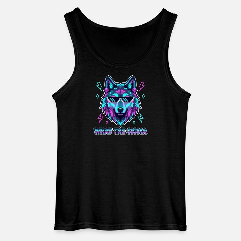 What The Sigma Wolf - Gildan Männer Tank Top - Schwarz