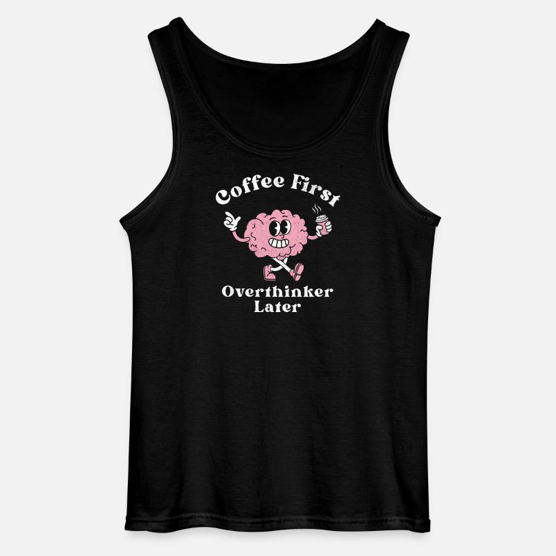 Erst Kaffee, dann Grübelei - Gildan Männer Tank Top - Schwarz