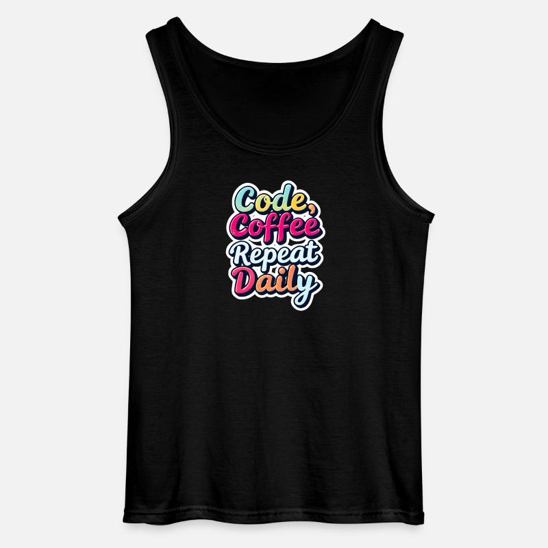 Code Sleep Debug Repeat Programmer Shirt - Débardeur Gildan Homme - noir