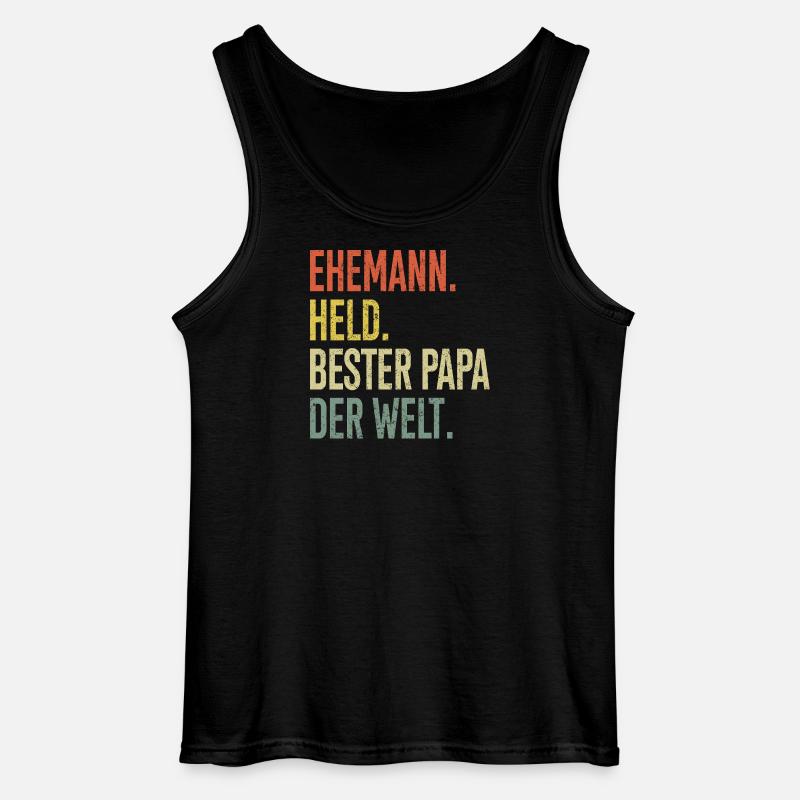 Held Papa Bester Ehemann - Gildan Männer Tank Top - Schwarz