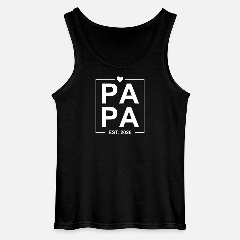 Papa Est 2026 - Gildan Männer Tank Top - Schwarz