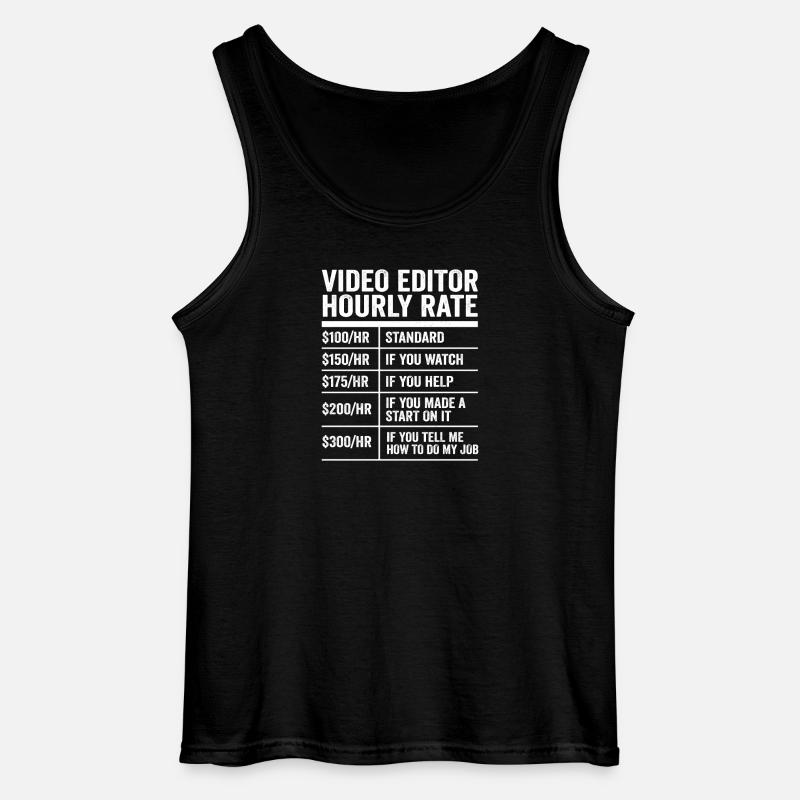 Videoeditor Stundensatz lustiger Videograf Geschenk - Gildan Männer Tank Top - Schwarz