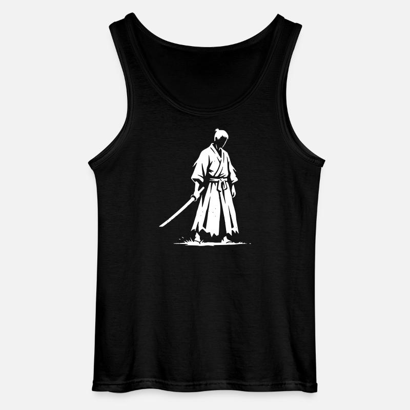 Trauriger Ronin Samurai Krieger  - Gildan Männer Tank Top - Schwarz
