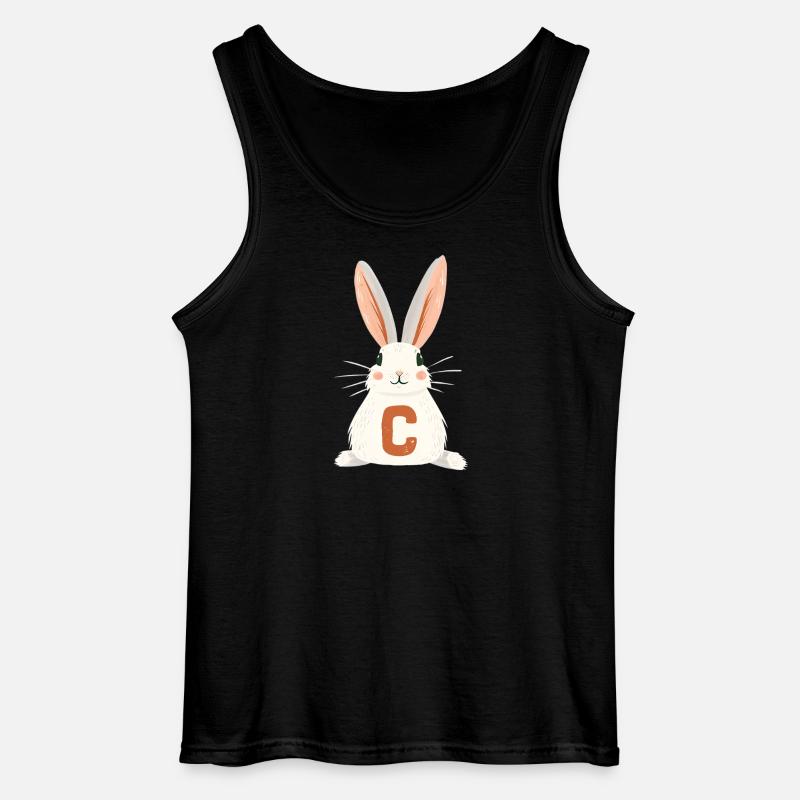C -Buchstabe - Hase - Personalisierbar - Gildan Männer Tank Top - Schwarz