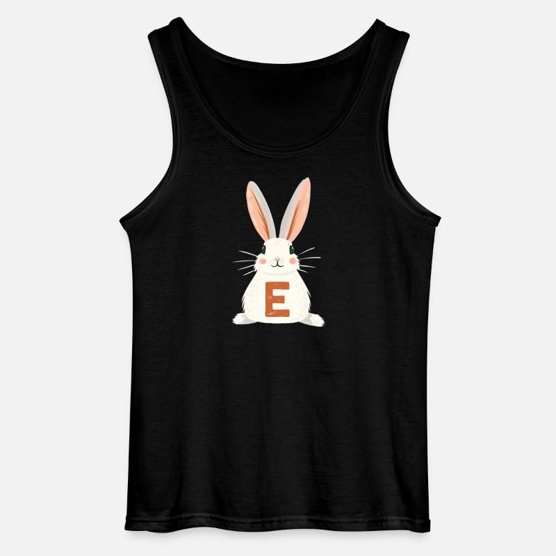 E -Buchstabe - Hase - Personalisierbar - Gildan Männer Tank Top - Schwarz