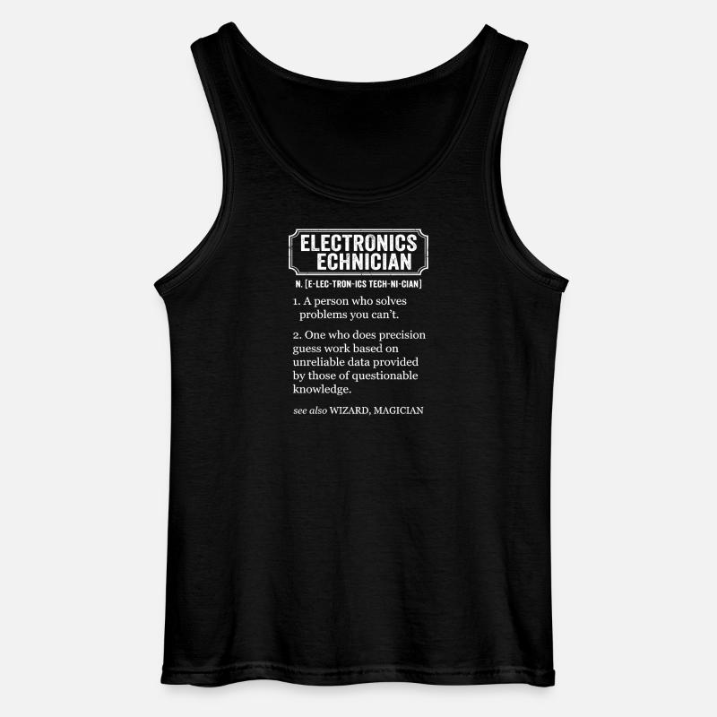Electronics Technician Funny Definition - Gildan Men’s Tank Top - black