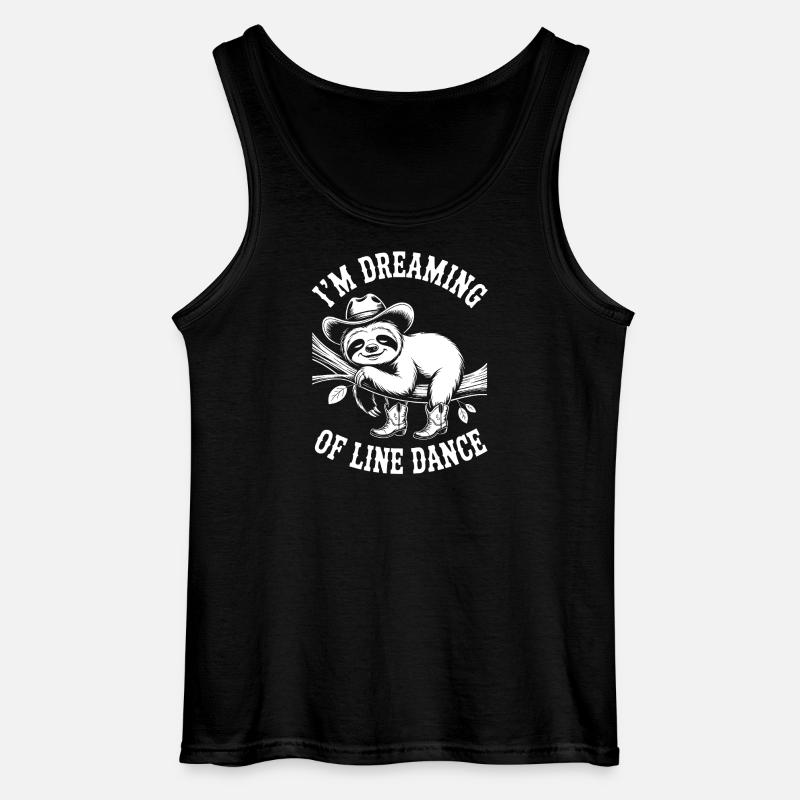 Faultier  im Line Dance Traum - Gildan Männer Tank Top - Schwarz