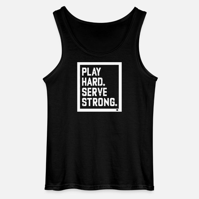 Spiel hart Aufschlag stark - Gildan Männer Tank Top - Schwarz