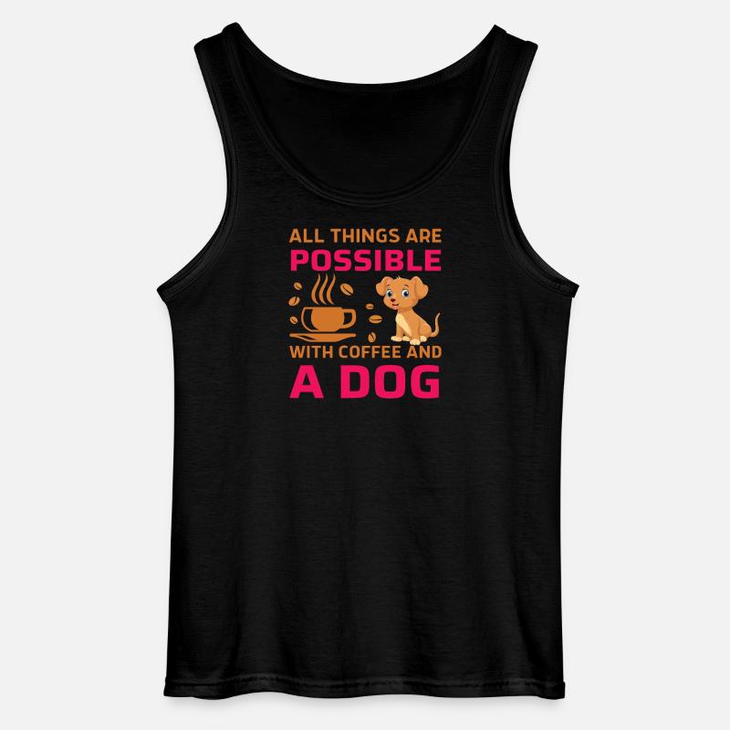 All things possible coffee dog - Gildan Männer Tank Top - Schwarz