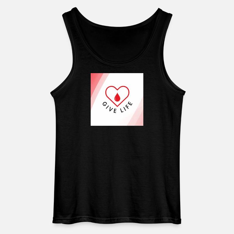Schenken Sie Leben: Blutspenderherz - Gildan Männer Tank Top - Schwarz
