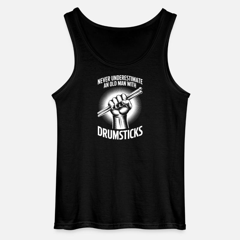 Drummer Saying Funny Drummer Gift - Gildan Men’s Tank Top - black