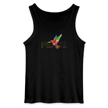 Peace - Gildan Men’s Tank Top - black - Front - AI Model Male 185 dark (185cm)