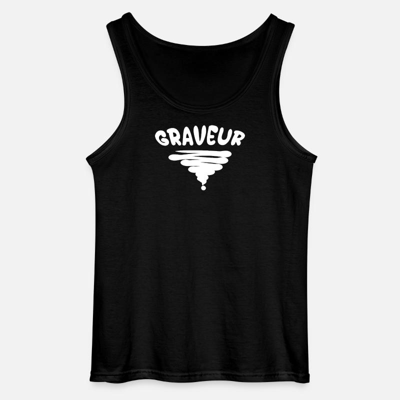 Graveur Wirbelemblem - Gildan Männer Tank Top - Schwarz