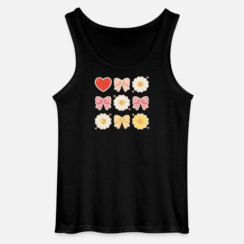 Pastel Daisy Bows Herzmuster - Gildan Männer Tank Top - Schwarz