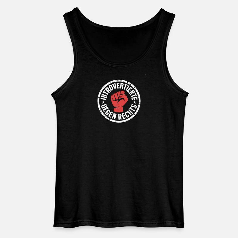 Introverts vs. Right - Antifascist Merch - Gildan Men’s Tank Top - black