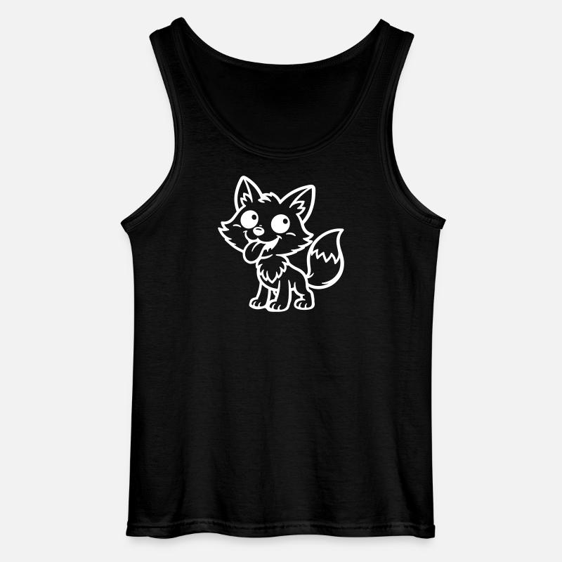Fuchs Comic Lustig - Gildan Männer Tank Top - Schwarz