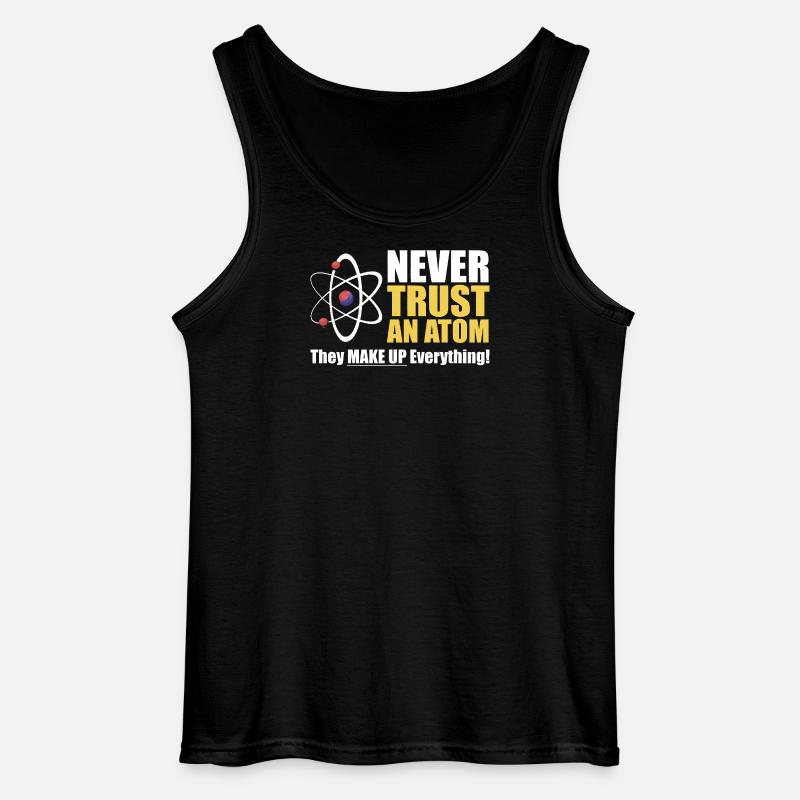 Vertraue niemals einem Atom - Gildan Männer Tank Top - Schwarz