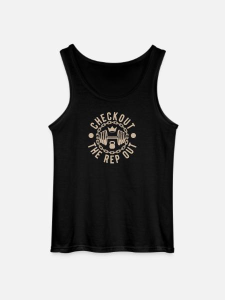 Fitness Motivation Bodybuilder Checkout The Rap - Gildan Men’s Tank Top - black