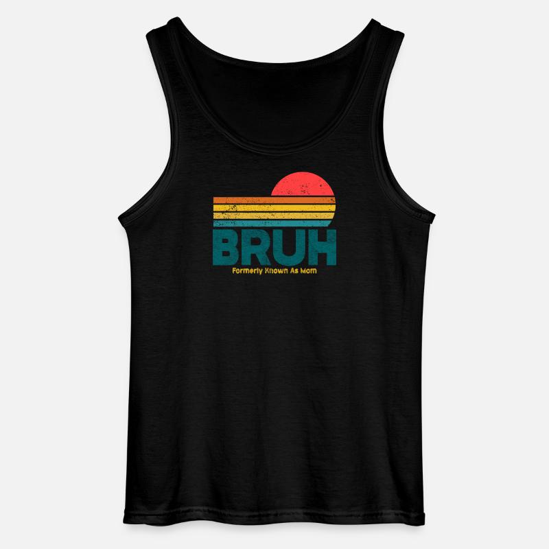 Retro Sunset Bruh Mama - Gildan Männer Tank Top - Schwarz