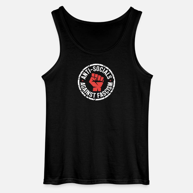 Antisoziale Antifa - Antifa Logo - Gildan Men’s Tank Top - black