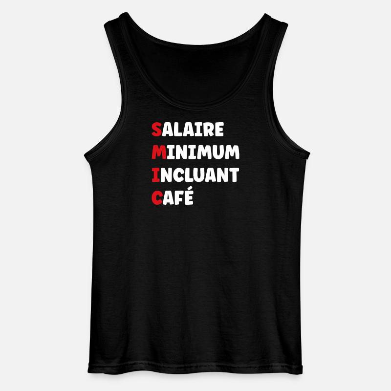Minimum Wage Including Coffee SMIC - Gildan Men’s Tank Top - black