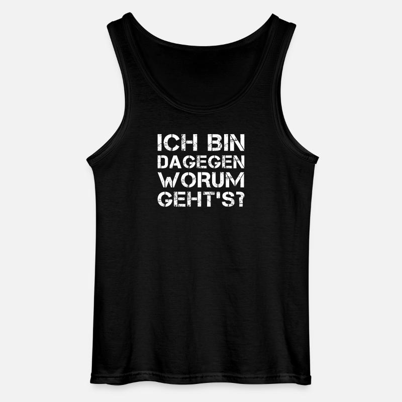 Ich bin dagegen - Gildan Männer Tank Top - Schwarz