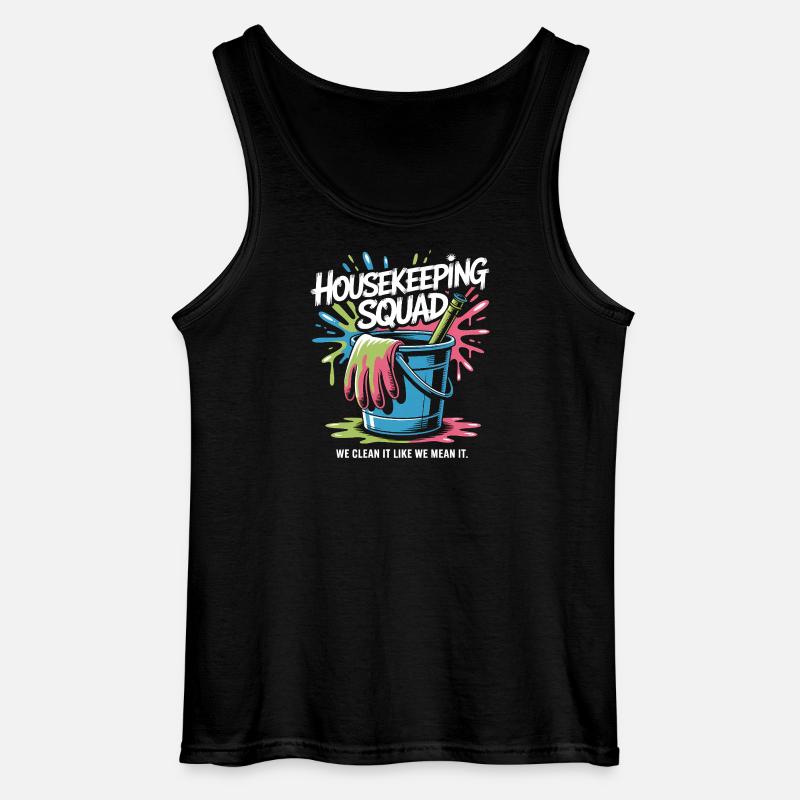 Lustiges Putzen Design - Gildan Männer Tank Top - Schwarz