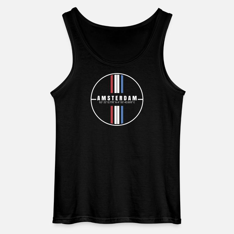 Amsterdam Coordinates - Gildan Men’s Tank Top - black