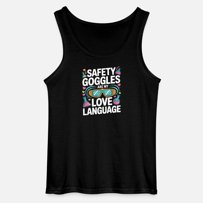 Love Language Safety Goggles - Gildan Männer Tank Top - Schwarz