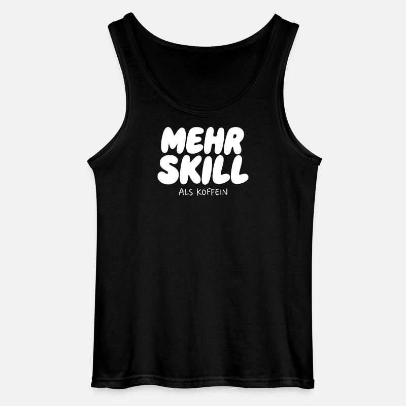 More skill than caffeine - Gildan Men’s Tank Top - black
