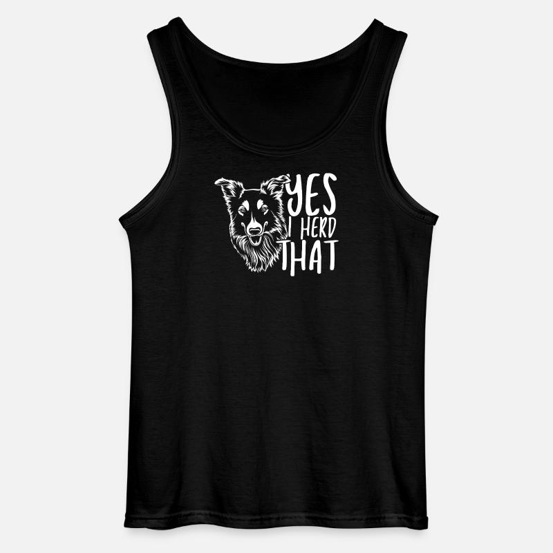 Wolf head with handwritten text - Gildan Men’s Tank Top - black