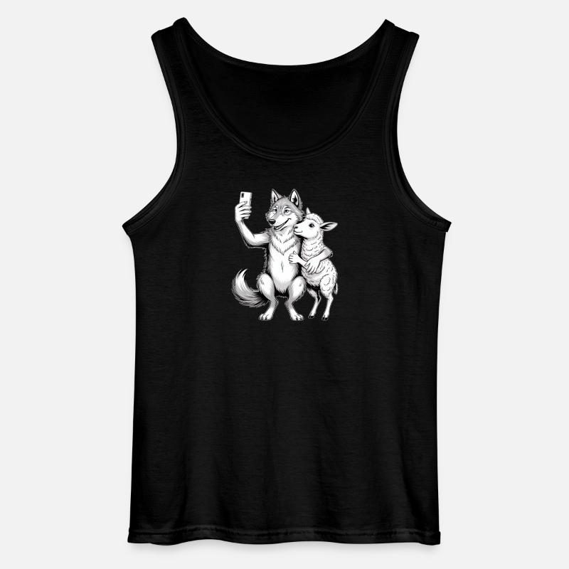 Wolf und Schaf  - Gildan Männer Tank Top - Schwarz