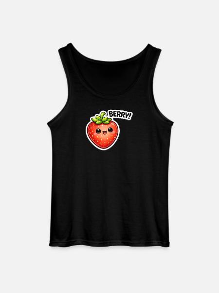 Berry Sticker Kawaii Stil - Gildan Männer Tank Top - Schwarz