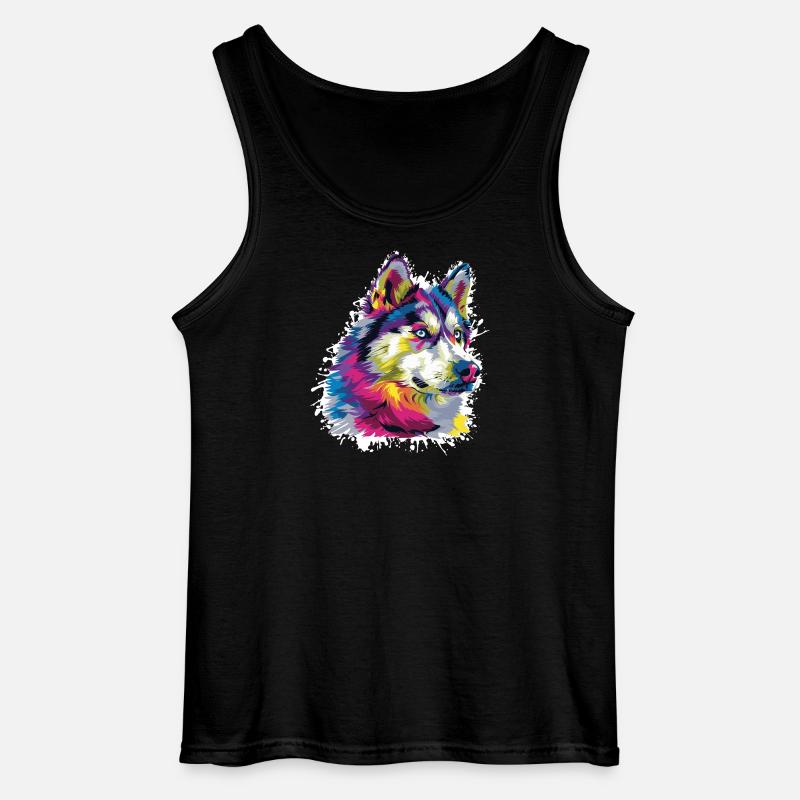 Ulvedyrekunst - Gildan tanktop til mænd - sort
