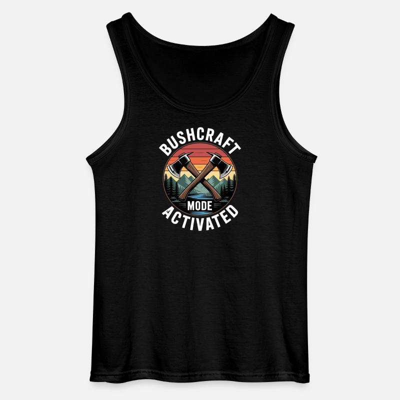 Bushcraft-Modus aktiviert - Gildan Männer Tank Top - Schwarz