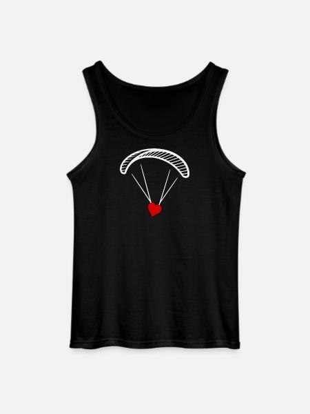 Paraglider - Paraglider with heart - Valentine's Day - Gildan Men’s Tank Top - black