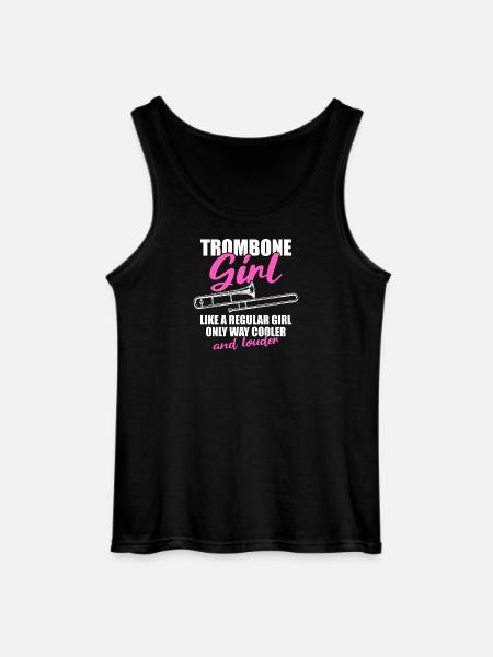 Trombone Girl Trombone Player Trombonist - Gildan Men’s Tank Top - black