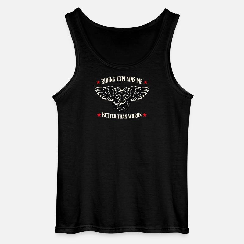 Why we ride motorcycles, - Gildan Men’s Tank Top - black