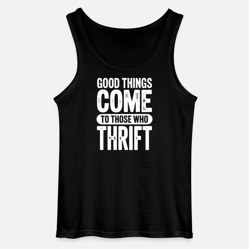 Good Things Come Thrift Tee - Gildan Men’s Tank Top - black