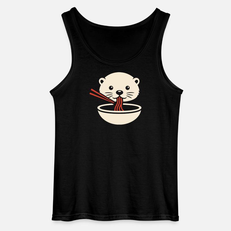 Minimal Otter Noodle Icon - Gildan Männer Tank Top - Schwarz