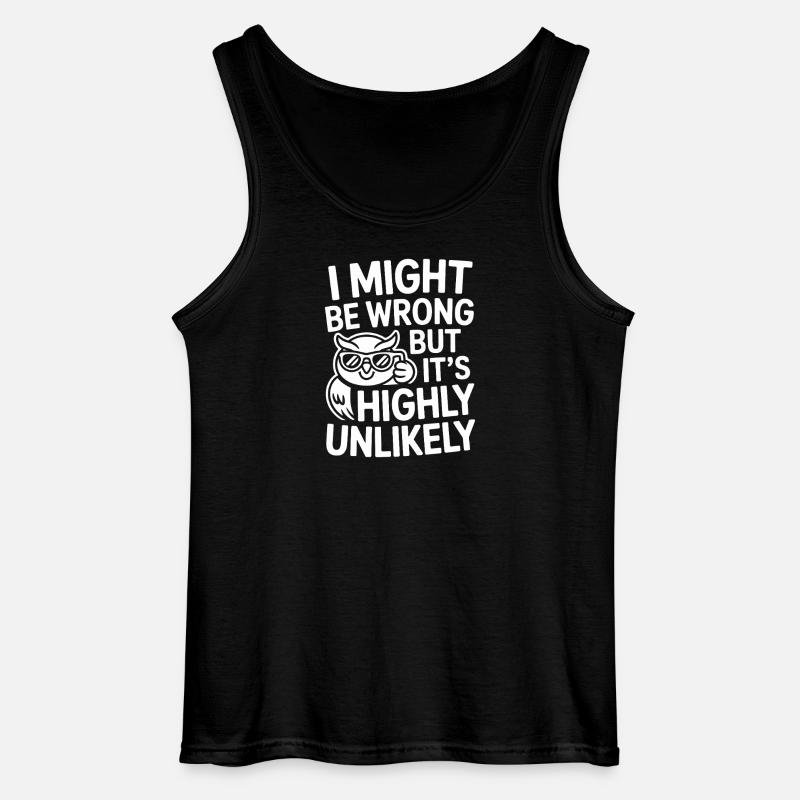 Potrei sbagliarmi, ma è altamente improbabile un saputello - Canotta da uomo Gildan - nero