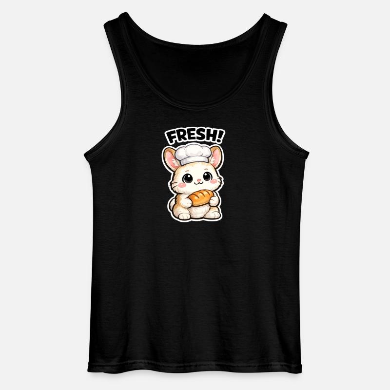Kitchen bunny with fresh bread - Gildan Men’s Tank Top - black