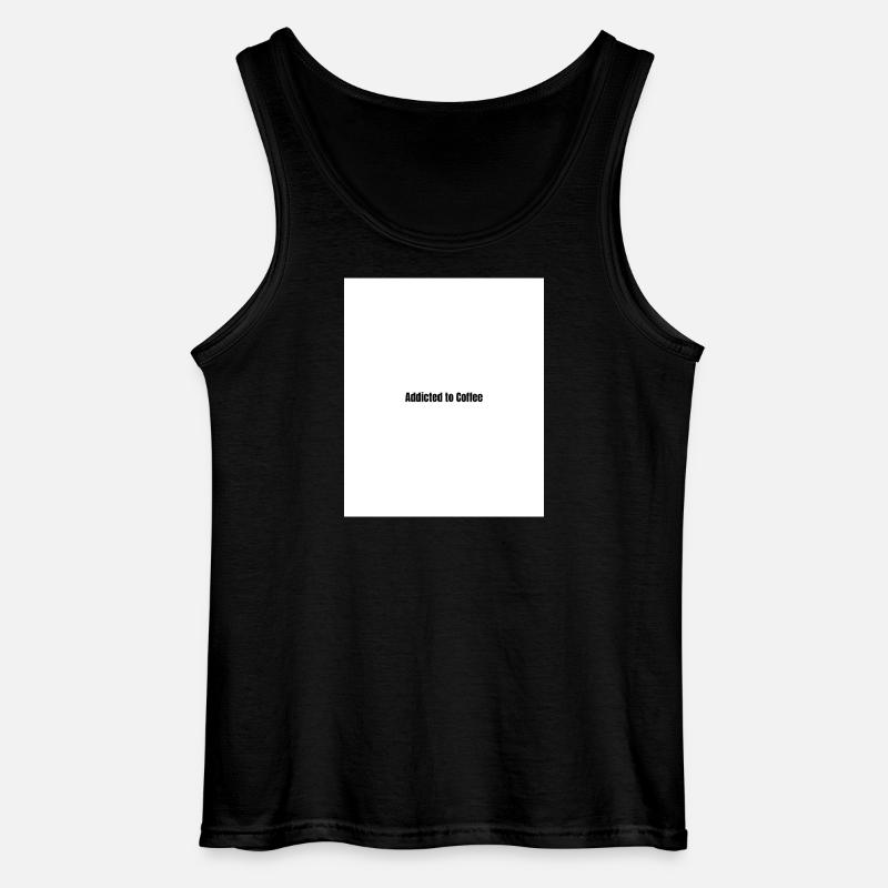 Kaffeeabhängig Minimalistischer Statement - Gildan Männer Tank Top - Schwarz