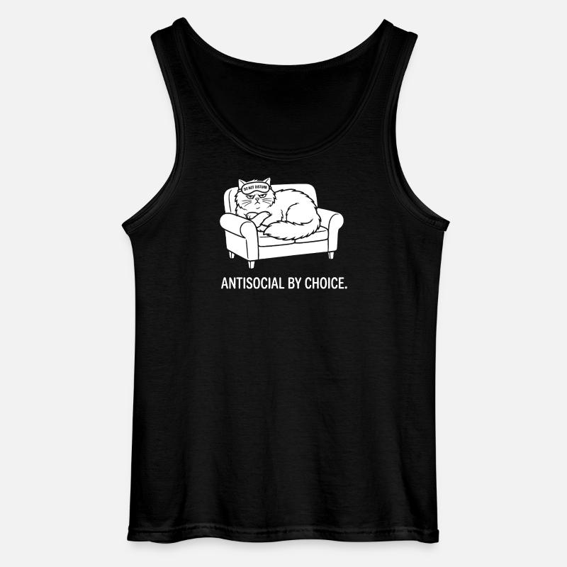 Antisocial by Choice Katze Geschenk - Gildan Männer Tank Top - Schwarz