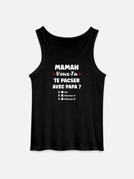 Mor, vil du indgå i et registreret partnerskab med far? - Gildan tanktop til mænd - sort
