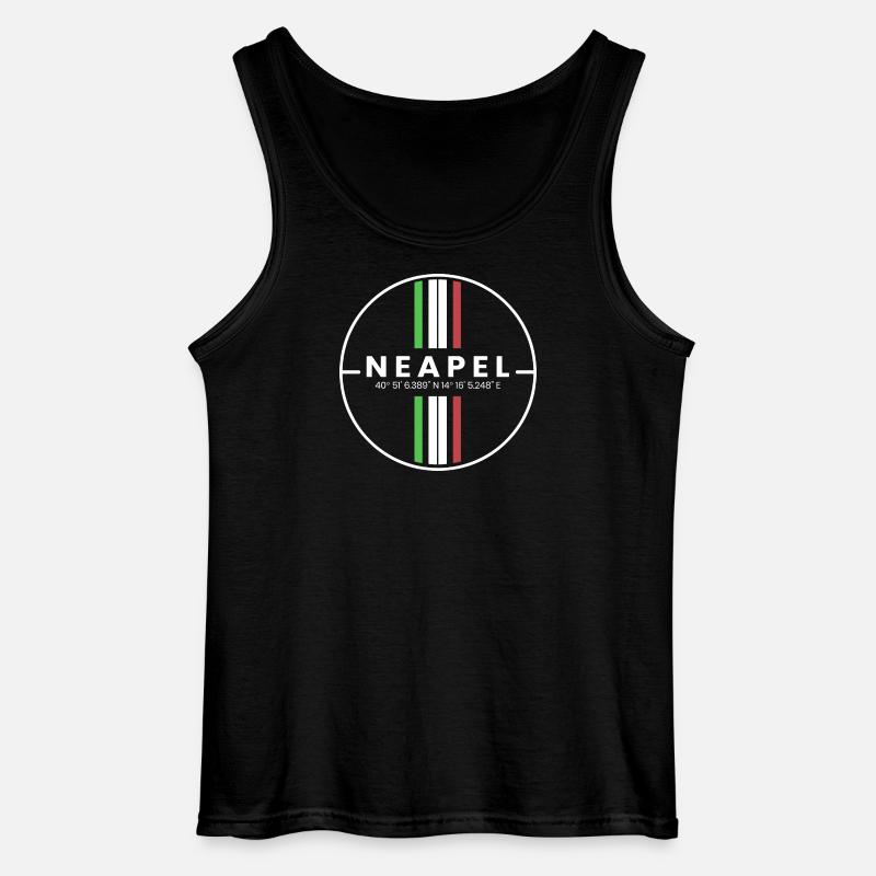 Naples Coordinates - Gildan Men’s Tank Top - black