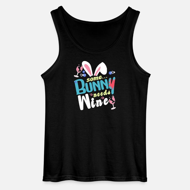 Some rabbit needs some wine - Gildan Men’s Tank Top - black